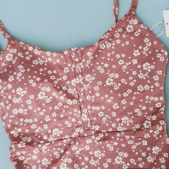 Andie Swim The Snap One Piece - Eco Nylon - Ditsy Floral Rose Size S NWT - Picture 6 of 8